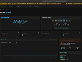 Painel central do RemapHub com todos os pedidos, veículos e status do remap num dashboard