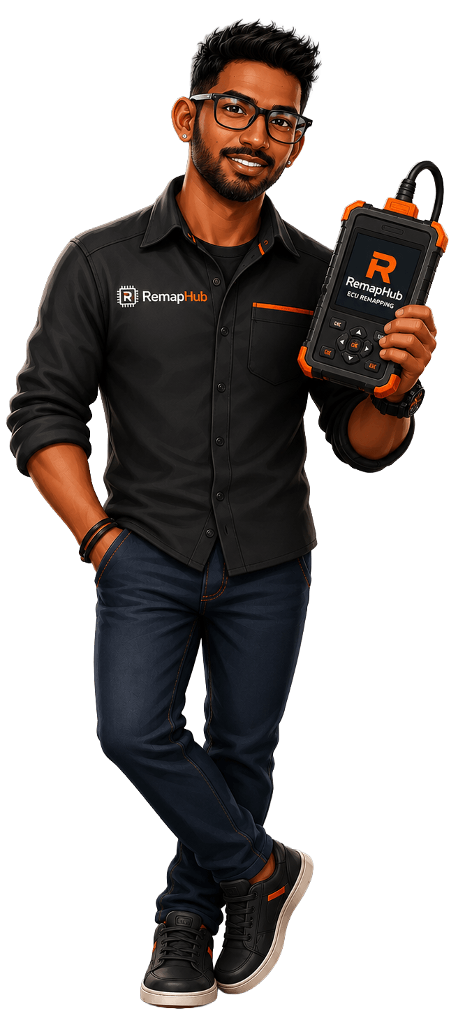 Ray, o técnico online do RemapHub — envia seus arquivos remapeados automaticamente para o portal